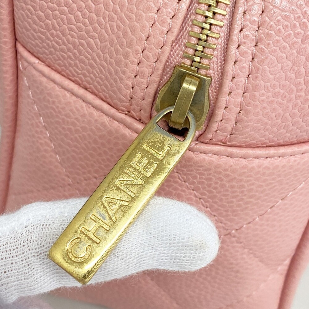 Chanel Matelassé handbag, caviar leather, pink, women's. - Picture 9 of 11